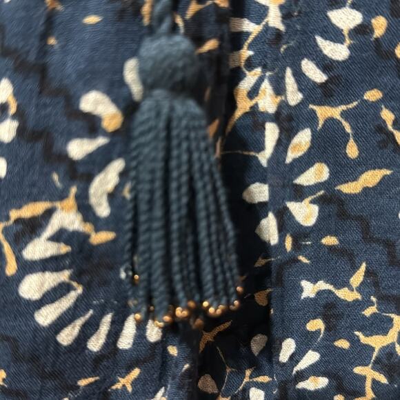 Ulla Johnson Long Sleeve Mini Dress Blue Boho Print Size 4 - Picture 9 of 12